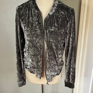 Belle Du Jour Crushed Velvet Bomber Jacket
